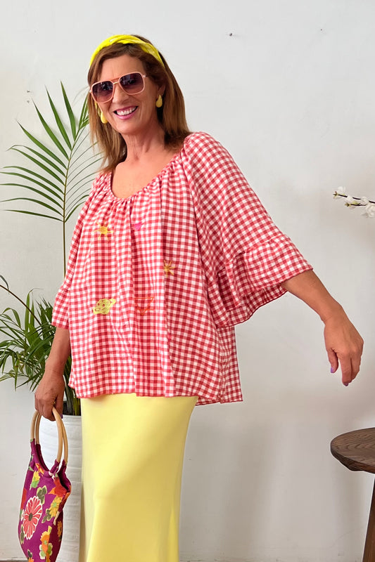 Camiseiro Vichy Bordado